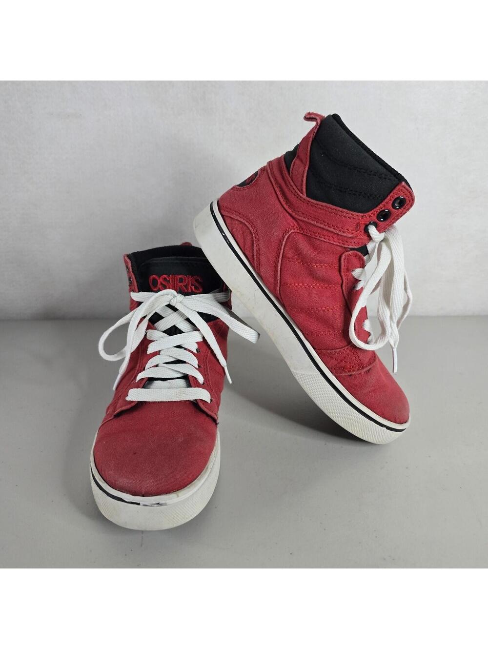 Osiris Red Skater Shoes Youth Sz 1 Chunky Y2K Streetwear Retro 90s Skateboarding